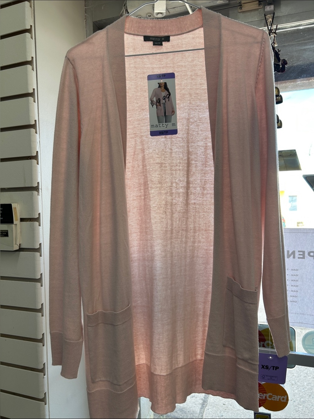 Matty M Blush Pink Open-Front Lightweight Cardigan